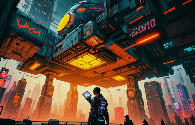 Futuristic cityscape